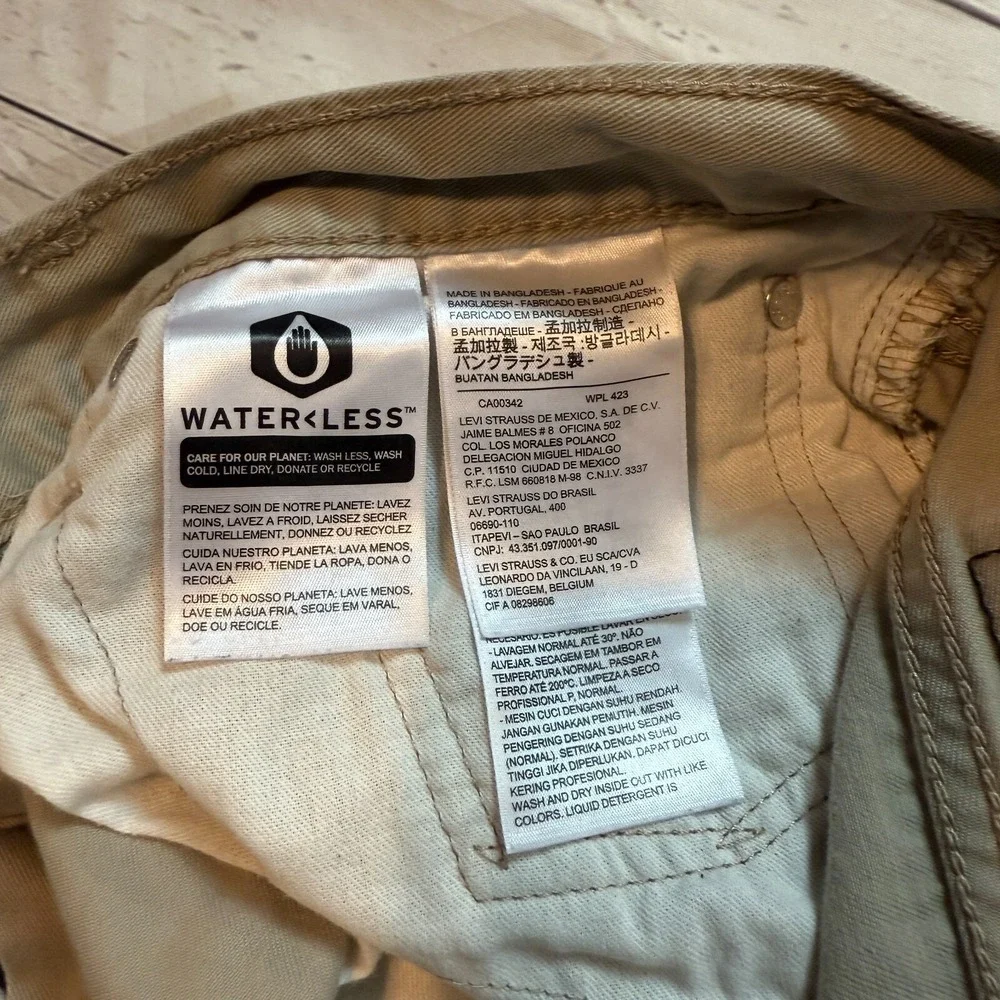 Levi's 514 Jeans Khaki Tan Chino Pants Men's Size 34x32‎ (Fits 32x29)